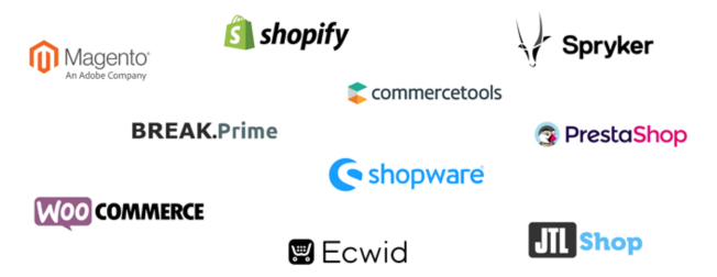 Shop-Systeme wie Shopify, Magento, WooCommerce, Shopware und weitere